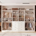 thumbnail image 5 of Homieasy 114.6'' Wide Closet Organizer with 8 Drawers and 4 Hanging Rods, 4-Piece Closet System for Storage, White, 5 of 7
