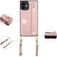 thumbnail image 6 of Compatible with iPhone 12 iPhone 12 Pro Crossbody Wallet Case with Credit Card Holder, Protective Kickstand Cover Case 6.1 Ihch (Rose Gold), 6 of 12