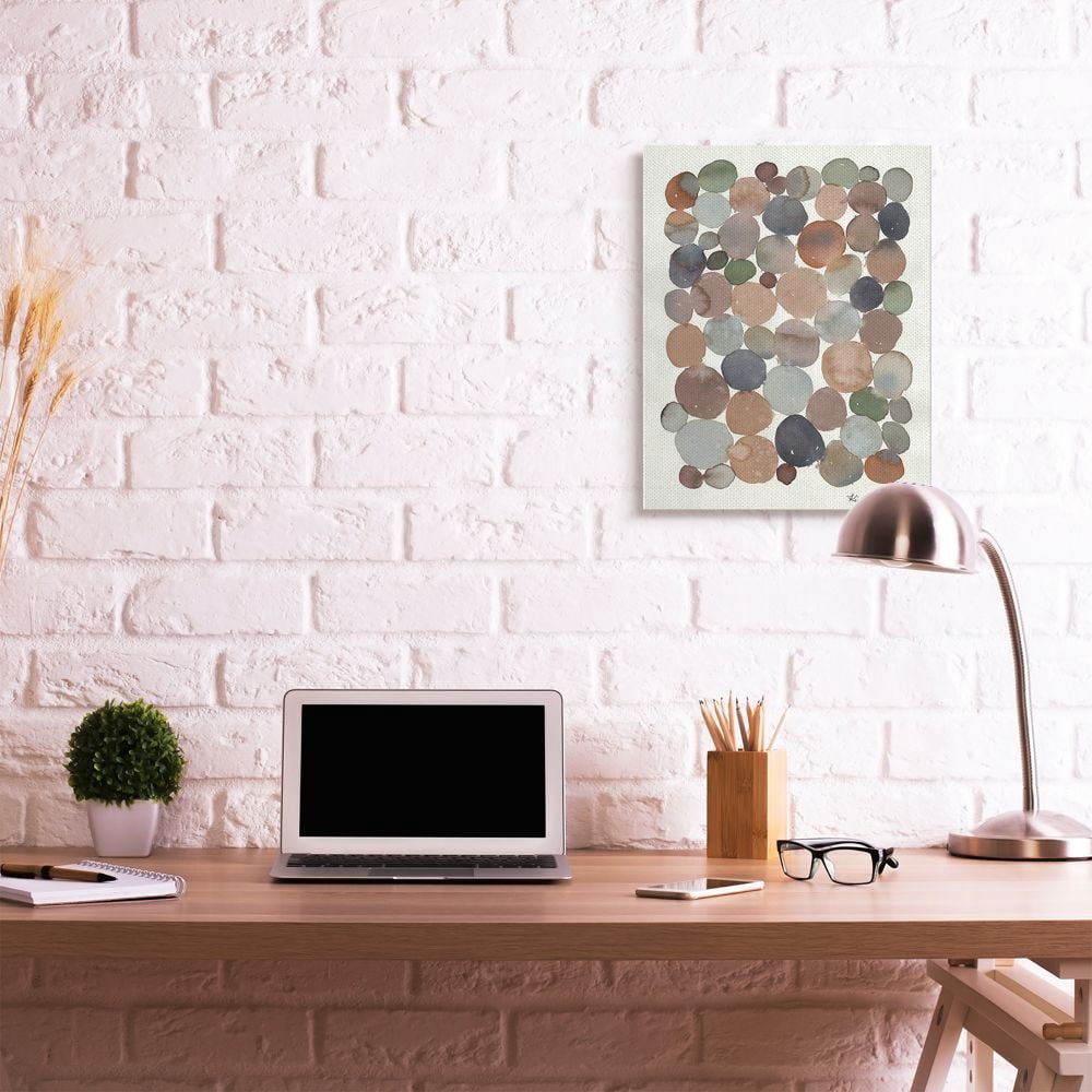 Stupell Industries Earth Tone Organic Circles Abstract Cobblestone Design Canvas Wall Art Design by Kim Rupe, 24" x 30"