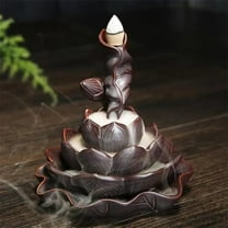 1pc Purple Clay Lotus Backflow Incense Burner, Creative Home Decor (Without Incense)