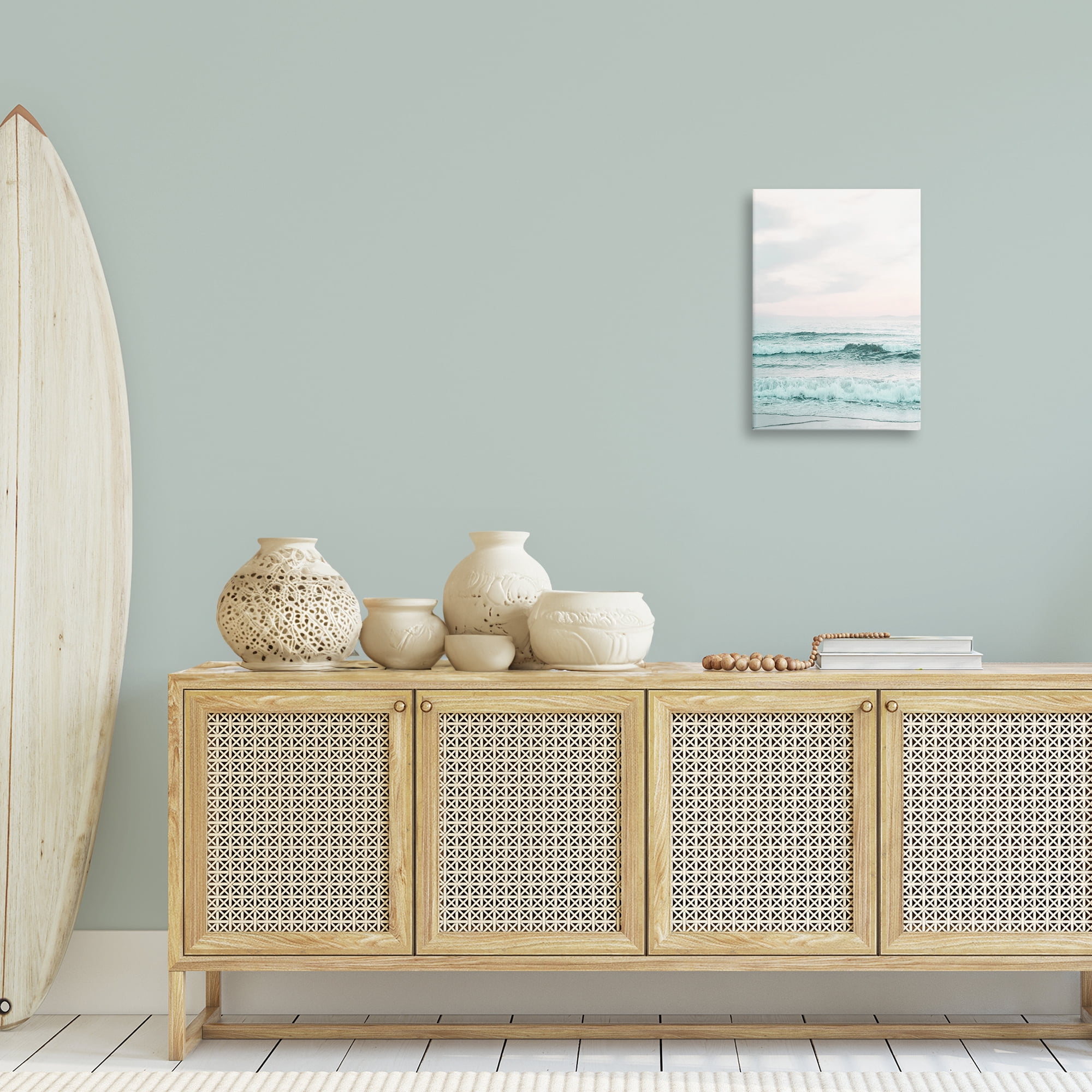 Stupell Industries Teal Sea Tide Nautical & Beach Photography Wrapped Canvas Art Print Wall Art, 16 x 24