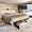 Off-White, variant on SIBEDS Queen Bed Frame with Wingback Tufted Storage Headboard, Upholstered Platform Bed Frame with 2 Storage Drawers & Charging Station, LED Lights, Linen Dark Gray