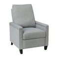thumbnail image 2 of BizChair Transitional Style Push Back Recliner Chair - Pillow Back Recliner - Light Gray Fabric Upholstery - Accent Nail Trim, 2 of 14