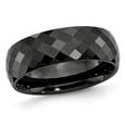 thumbnail image 1 of Mens Chisel 7.5mm Faceted Black Ceramic Wedding Band Ring, 1 of 5