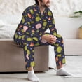 thumbnail image 7 of Daiia Frog And Flowers for Men's Long-Sleeved Pajama Set – Soft & Comfortable Sleepwear Button-Up Pajamas Cozy Lounge Wear-XX-Large, 7 of 7