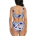 thumbnail image 3 of Daiia Blue And White Porcelain Pattern Women's Bikini Set Two Piece Swimsuit High Waisted Bikini Adjustable Straps Bikini Perfect for Beach, Pool, and Summer Vacation-Large, 3 of 9