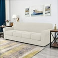 thumbnail image 6 of CHUN YI Sofa Cover with Separate Cushion Slipcover Stretch Checks (XL Sofa, Ivory White), 6 of 7