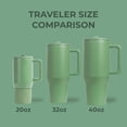 thumbnail image 4 of HydroJug Traveler – Vaso moderno de 40 oz con asa y pajita simple – Soporte para taza de coche, botella de agua resistente a fugas, reutilizable con aislamiento de acero inoxidable y base de goma – Re, 4 of 5