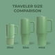 thumbnail image 4 of HydroJug Traveler – Vaso moderno de 40 oz con asa y pajita simple – Soporte para taza de coche, botella de agua resistente a fugas, reutilizable con aislamiento de acero inoxidable y base de goma – Re, 4 of 5