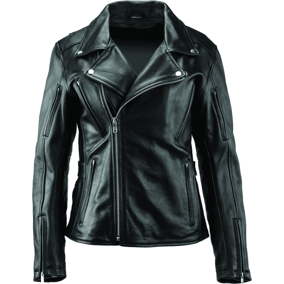 River Road Ironclad Classic Leather Jacket Black Womens - Large