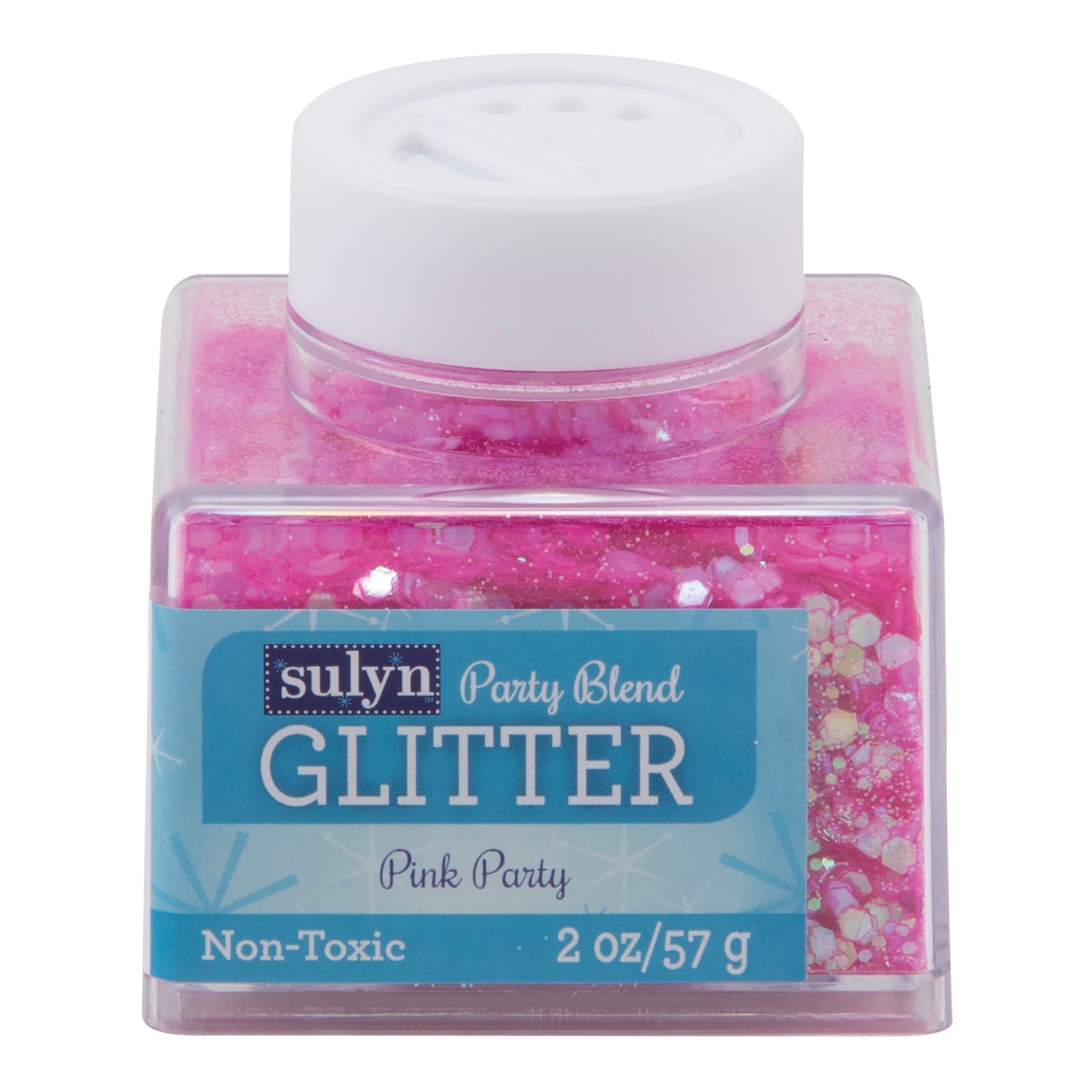 (4 pack) Sulyn Party Blend Glitter for Crafts, Hot Pink, 2 oz