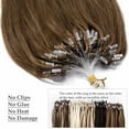 thumbnail image 6 of Benehair Micro Loop In Hair Bonds Russian Human Hair Extensions Micro Ring Beads 100% Remy Hair Extension Micro Link Hair 1g Thick Strands 100g Brown Soft, 6 of 13