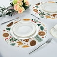 thumbnail image 4 of 15.4" Round Placemat Set of 1 Polyester Fabric Place Mats Non-Slip Dining Kitchen Table Mats for Kitchen Party Decor Christmas Spices and Holly Leaves, 4 of 5