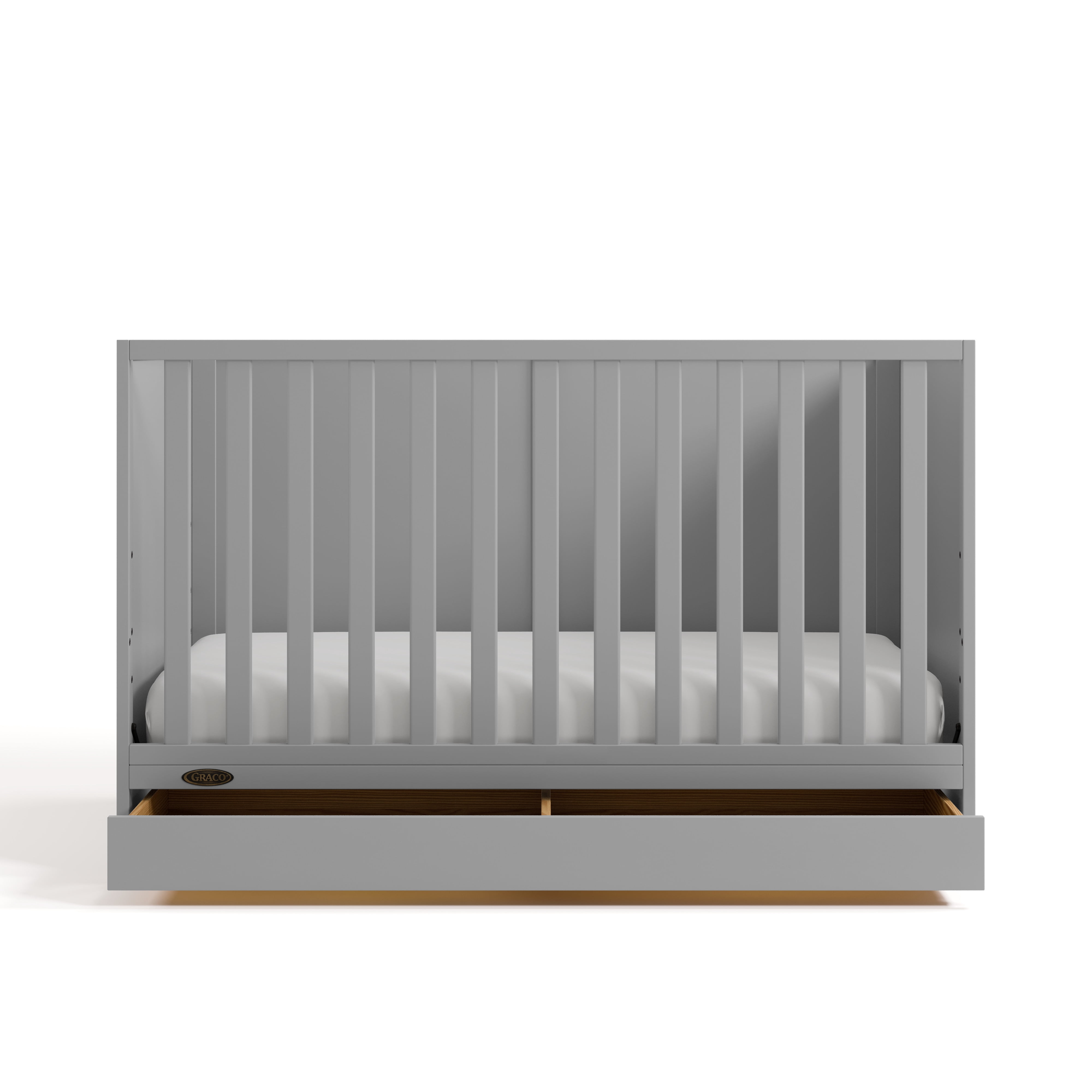 Graco Theo 3-in-1 Convertible Baby Crib with Drawer, Pebble Gray