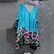 thumbnail image 1 of ICHUANYI Clearance Women Fashion Plus Size Vintage Holiday Floral 3/4 Sleeve Vintage Dresses(Blue, L) ICHUANYI WER2023081206116, 1 of 5