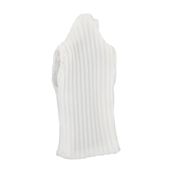 Chaleco de cuello alto a escala 1/12, camiseta sin mangas con cuello de tortuga, jersey informal de moda hecho a mano Blanco