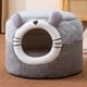 thumbnail image 1 of Cute Cat Bed Pet Dog House Winter Cat Villa Sleep Kennel Removable Warm Nest Enclosed Tents Cave Sofa Pet Supplies Accessory ShopWise Round, 1 of 9