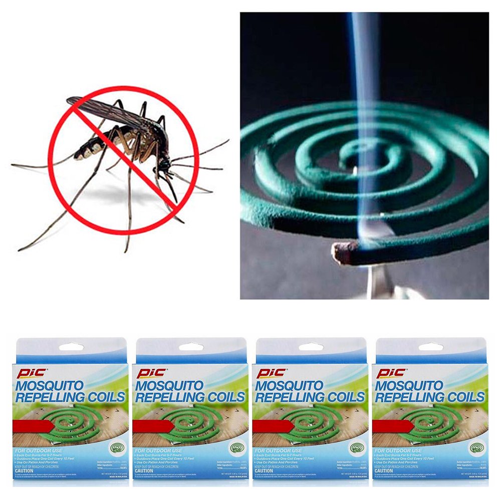 4 Pks Mosquito Repellent 16 Coils Outdoor Use Skin Protection Insect