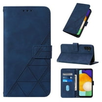 SaniMore for Samsung Galaxy A13 5G 6.5" Case Wireless Charging Support, Magnetic Flip Wallet Card Holder PU Leather Cover Built-in Kickstand & Wrist Strap Full Body Protective Shell, Darkblue