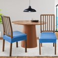 thumbnail image 2 of Dining Chair Covers Set of 6, Waterproof PU Leather Stretch Chair Seat Slipcovers Soft Removable Washable Chair Covers, Kitchen Chair Seat Covers Protectors Dining Room, Pu-navy Blue, 2 of 18