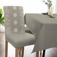 thumbnail image 6 of Chair Covers for Dining Room Set of 6,Merry Christmas Snowflake Texture Stretch Seat Protector Removable Washable Chairs Slipcovers for Kitchen Banquet Wedding Hotel,White Leaves Pine Cone on Red, 6 of 6
