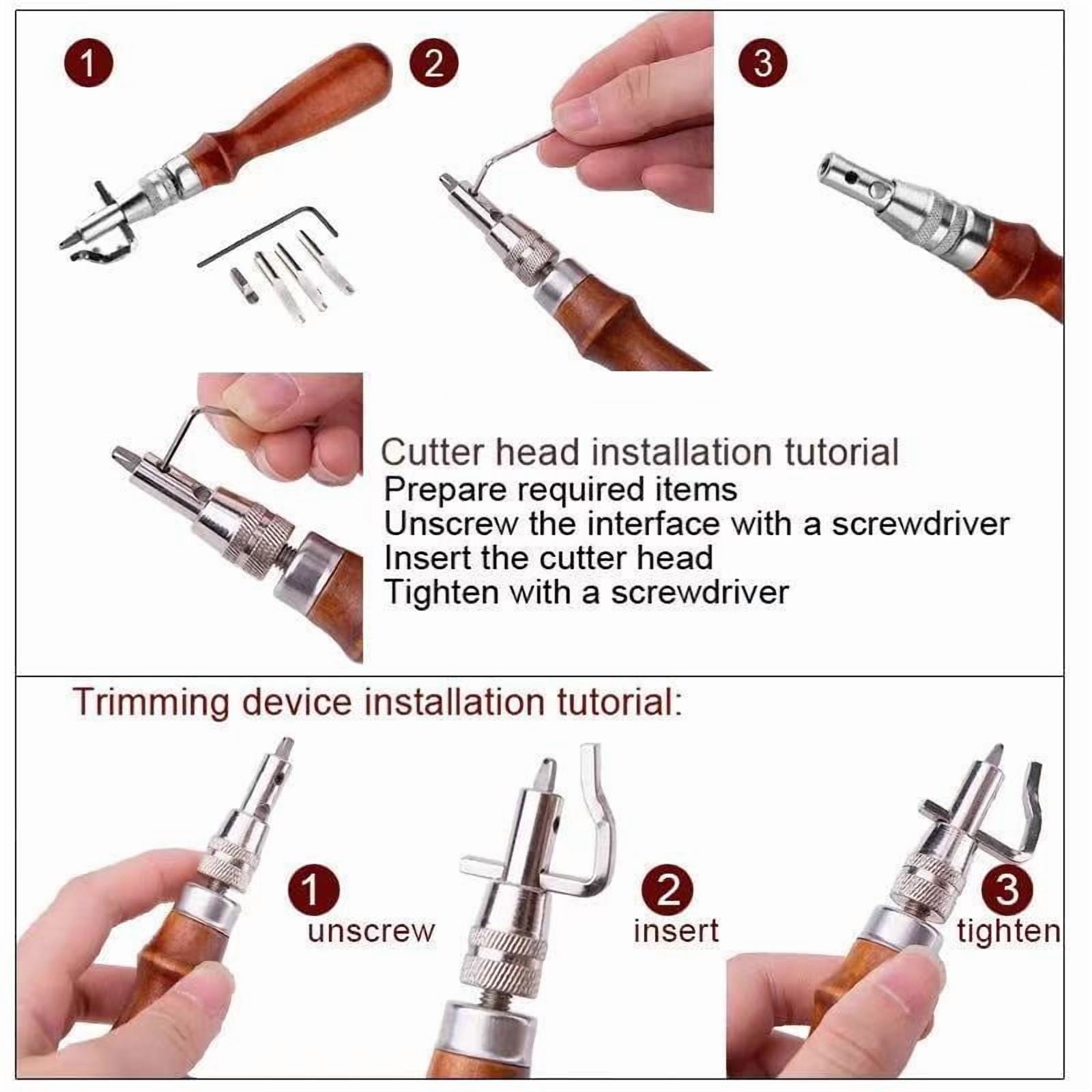 Leather Craft Tool Kit, Hand Sewing Tools Leather Saddle Carving Materials with Leather Tool Box ,Multifunctional Tool