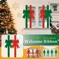 thumbnail image 3 of Christmas Welcome Ribbon, 78x2.4 Inch Adjustable Red and Green Cabinet Bows for Holiday Decor, Easy to Install on Doors, Windows, Christmas Trees and Mantels, 3 of 9