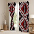 thumbnail image 3 of jejeloiu Vintage Boho Aztec Curtains Pack of 2 (42x84 Each),Geometric Rhombus Triangle Curtains Blackout,Gray Red Black Bedroom Curtains For Teens,Ultra Soft Home Decor, 3 of 6