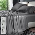 thumbnail image 7 of Sonoro Kate 100% Organic Cooling Bamboo Sheets, Queen Sheet Set 4-Piece with 16" Deep Pocket, Silky Smooth Luxury Bed Sheets, Dark Gray, 7 of 7