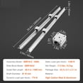 thumbnail image 1 of 2PCS Linear Guide Rails SBR12 SBR16 SBR20 SBR25 800-2200mm & 4PCS UU Bearing Blocks Smooth Motion For DIY Mills CNC Parts ,Long Lasting, 1 of 6