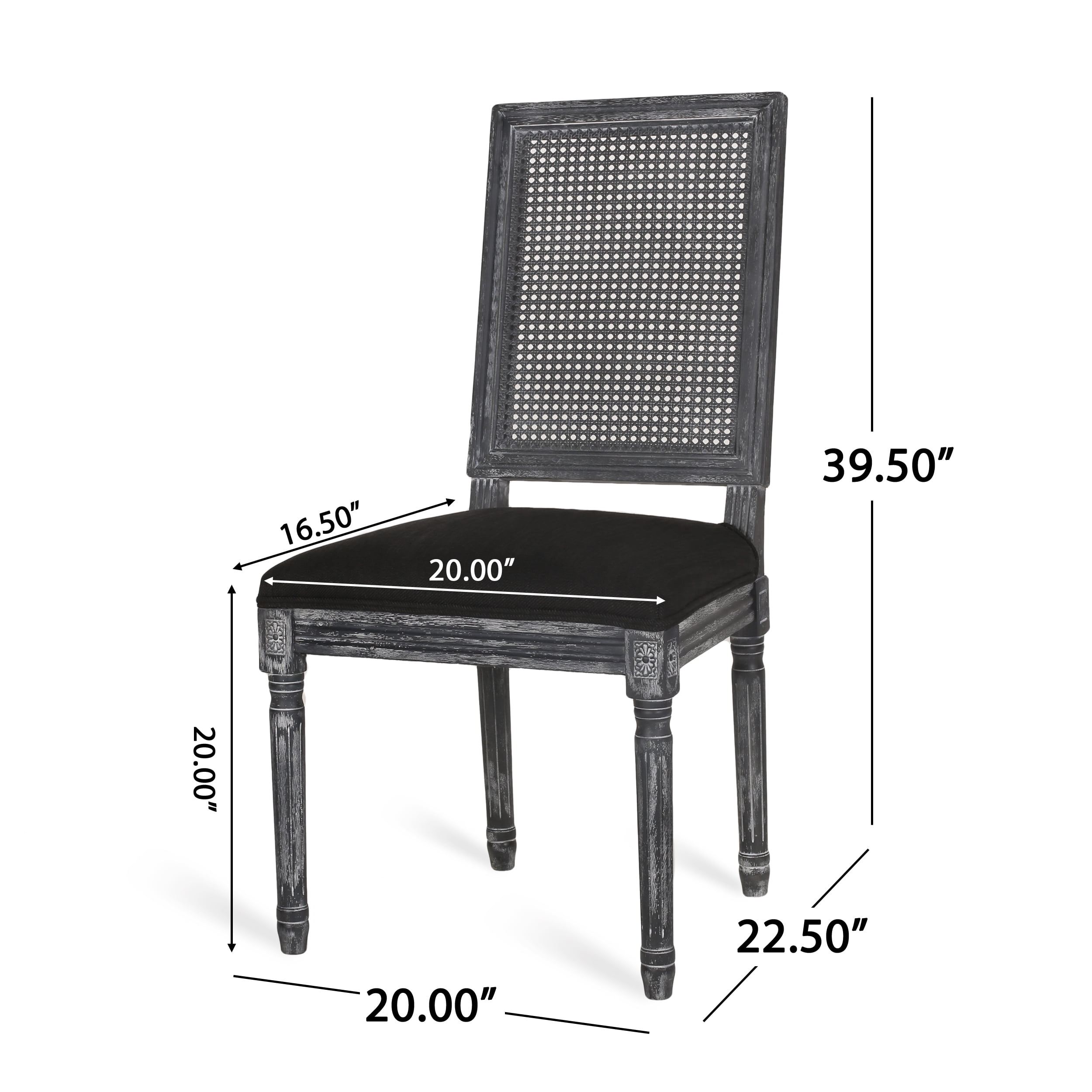 Noble House Beckstrom Indoor Wood Dining Chair, Set of 4, Black, Gray