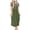 Green, variant on CALAFEBILA Women Midi Dress Sports Solid Crew Neck Short Sleeve Pocket Minimizing Waistline Boho Women Maxi Dress