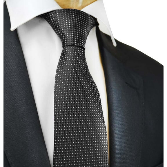 Black Classic Pin Dot Pattern Men's Ties