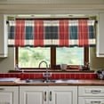 thumbnail image 3 of Yayeee Kitchen Curtains Tier Set of 2 Light Filtering 57"x24" Over Sink Window Panels, Vibrant Red Tartan Pattern, 3 of 7