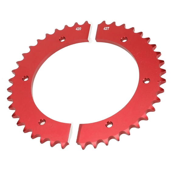 Universal Split Sprocket 420 Chain 42 Tooth Rear Drive Wheel Aluminum Suitable for Predator 212cc 196cc 420cc 389cc 301cc 79cc 98cc 6.5hp 7.0hp 13hp 15hp 3.0hp Mini Bike Go Kart Spare Parts