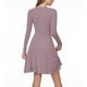 thumbnail image 4 of mfyjkho Vestidos casuales para mujer, Vestido de manga larga con escote en V y canalé cepillado de color liso para mujer Vestidos de fiesta para mujer xxl, 4 of 5