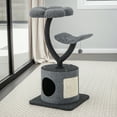 thumbnail image 2 of Pefilos 35" Cat Tree for Small Indoor Cats, Plush Cat Tower with Large Cat Condo, Perch and Sisal Cat Scratching Board for Kittens, Gray, 2 of 8