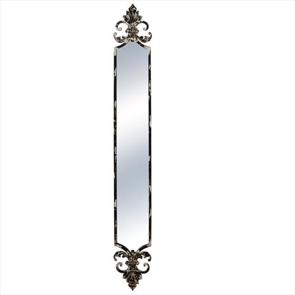 58 Antique Style Distressed Charcoal, Fleur De Lis Mirror Clips