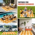 thumbnail image 4 of Orange Plaid Outdoor Rug for Patio/Deck/Porch, Non-Slip Large Area Rug 4 x 6 Ft, Watercolor Grid Checker Gingham Farmhouse Indoor Outdoor Rugs Washable Area Rugs, Reversible Camping Rug Carpet Runner, 4 of 8