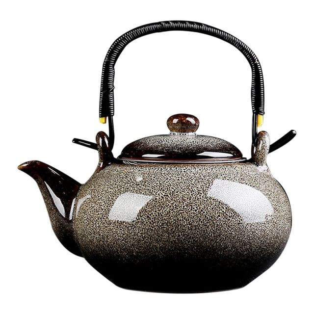 GROWTH TANK Ceramic Teapot Chinese s Ceramic Kettle for Household Kitchen Tea House grey