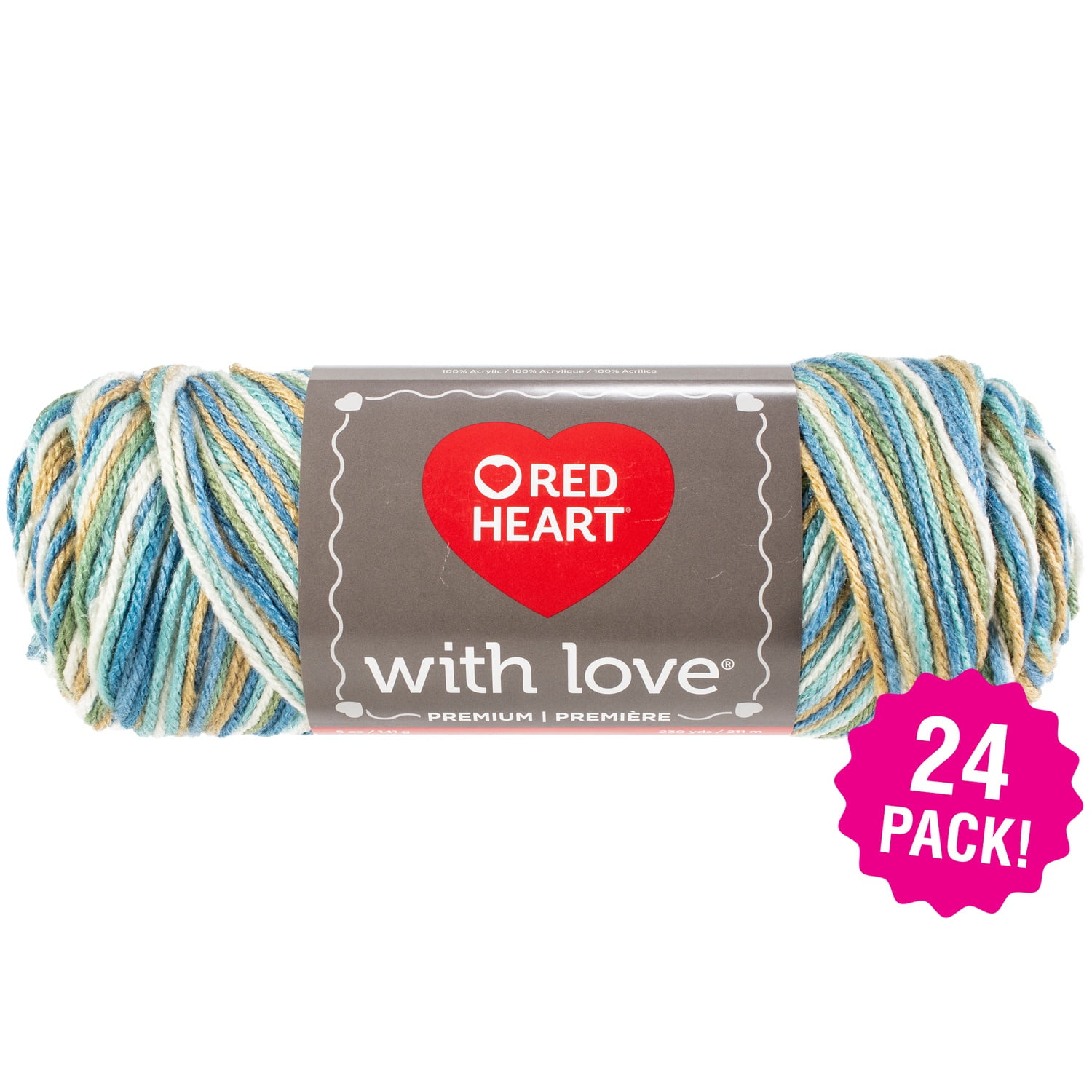 Red Heart With Love Yarn - Beachy, Multipack of 24 - Walmart.com