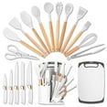 thumbnail image 4 of HEESEM 19-Piece Mini portable kit Silicone Kitchen Utensil & Knife Set - Heat-Resistant Cooking Tools Non-Stick Safe  White, 4 of 10