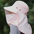 thumbnail image 4 of Btomtd Outdoor Sun Hat with Face & Neck Flap, UPF 50+ Wide Brim Breathable Fishing Hat for Hiking Travel Beach Cycling, Pink, 4 of 6