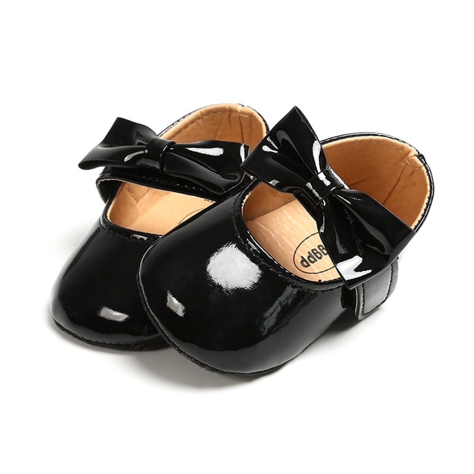 Infant Toddler Baby Girl's Soft Sole Anti-Slip Casual Shoes PU Leather Bowknot Princess Shoes - image 2 of 7