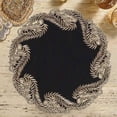thumbnail image 4 of Gold Lace Black Doilies Set of 4 - Round Placemats European Embroidery for Fall Autumn Thanksgiving Season Dining Table Home Decor Wedding - 15 inches - The Anyce Collection, 4 of 6