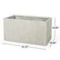 thumbnail image 3 of GDF Studio Fardeen Outdoor Modern Cast Stone Rectangular Planter, White Large, 3 of 9