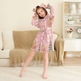 thumbnail image 3 of FORMRS Niños Bathrobe Unisex Hooded Robe Soft Plush Pajamas Sleepwear, Size 7-9T, Gingerbread Houses, 3 of 7