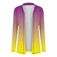 thumbnail image 3 of hoksml Women's Plus Size Ombre Print Cardigan Long Sleeve Casual Open Front Cover-Up Gradient Color Mid-length Casual Jacket, 3 of 6