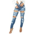 thumbnail image 4 of Women's High Waisted Ripped Jeans For Women Lift Distressed Stretch Juniors Skinny Jeans, 4 of 7