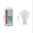 thumbnail image 3 of Spptty Ampoule LED, Nouvelle GU10 3W RGB Blanc Chaud Changeant de Couleur avec Télécommande, Lampe LED RGB avec Télécommande, 3 of 8